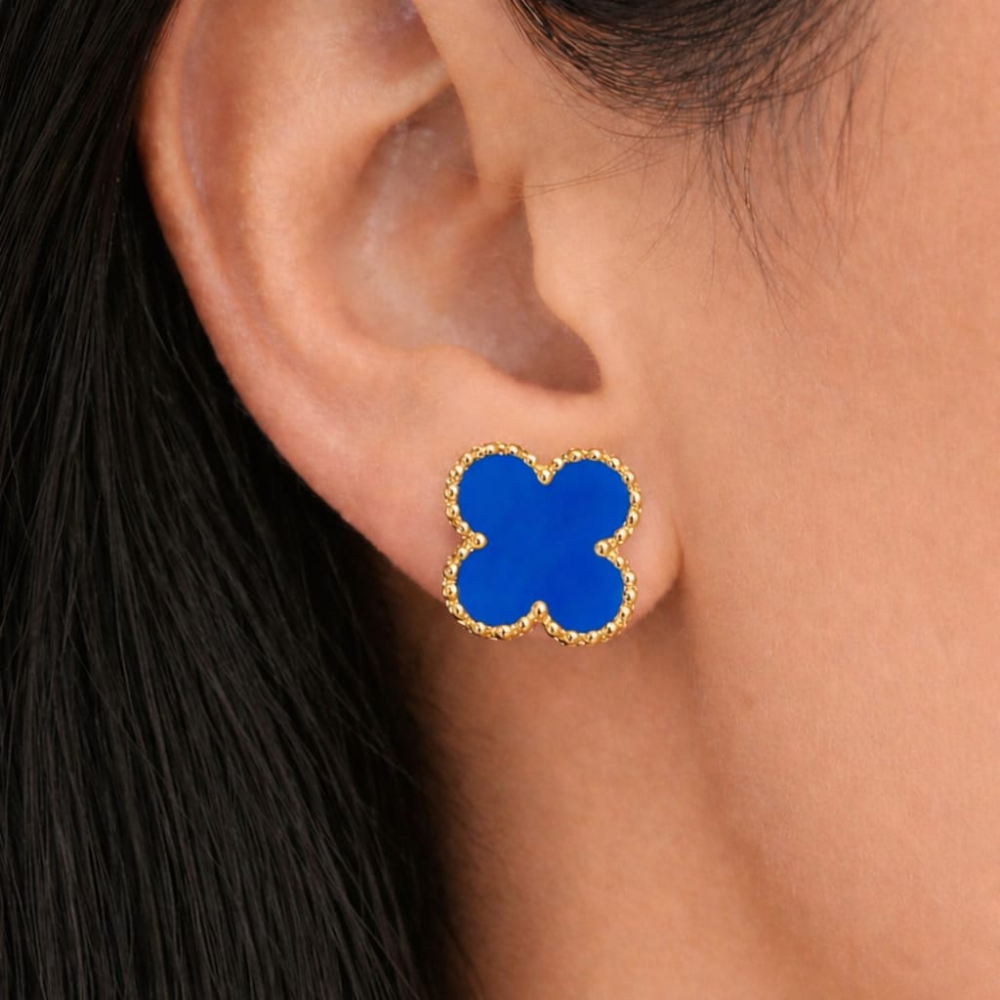 Four Leaf Clover Earrings – Blue