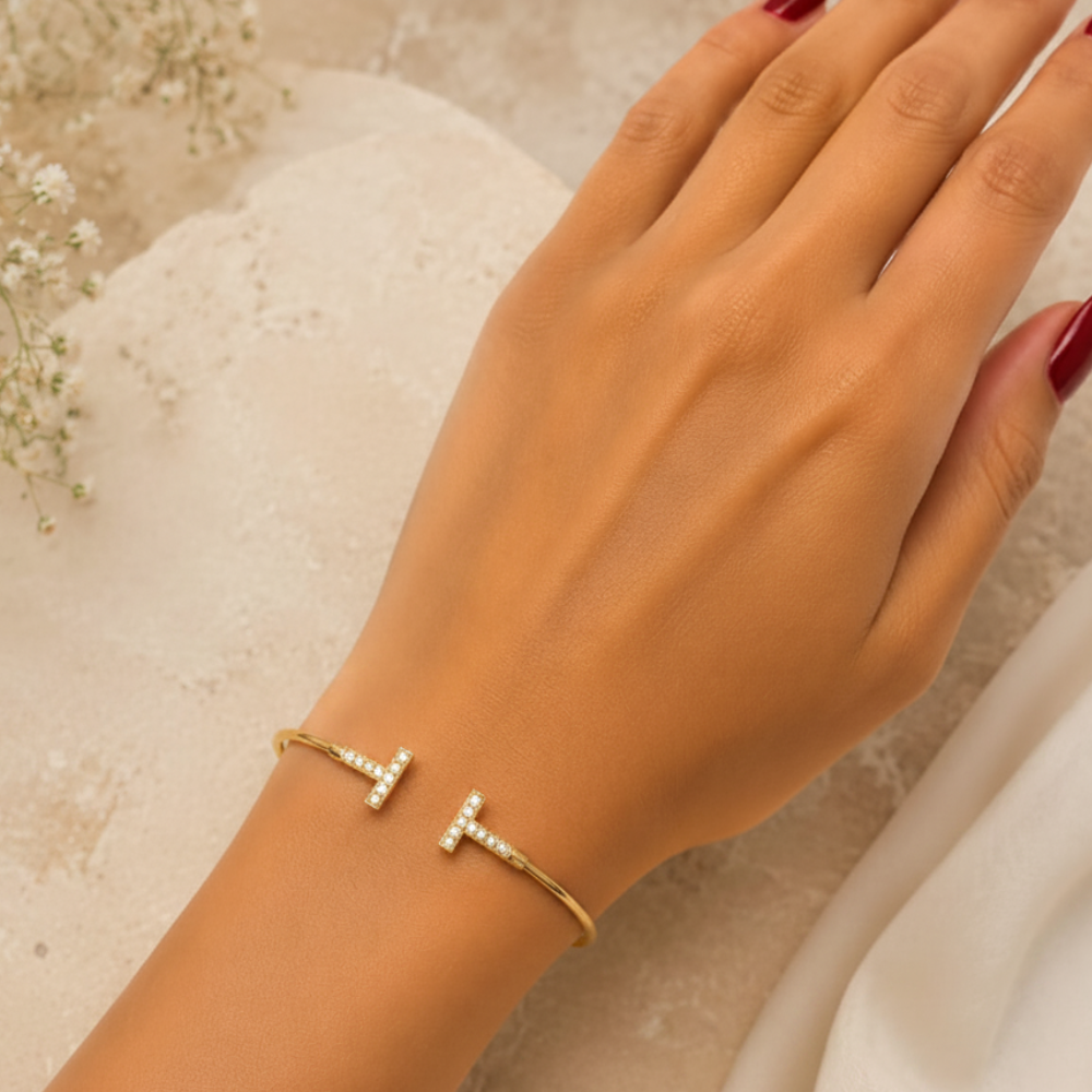 Zircon T-Bar Bangle