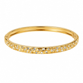 Crystal Studded Gold Bangle - 18K gold plated stainless steel on white background