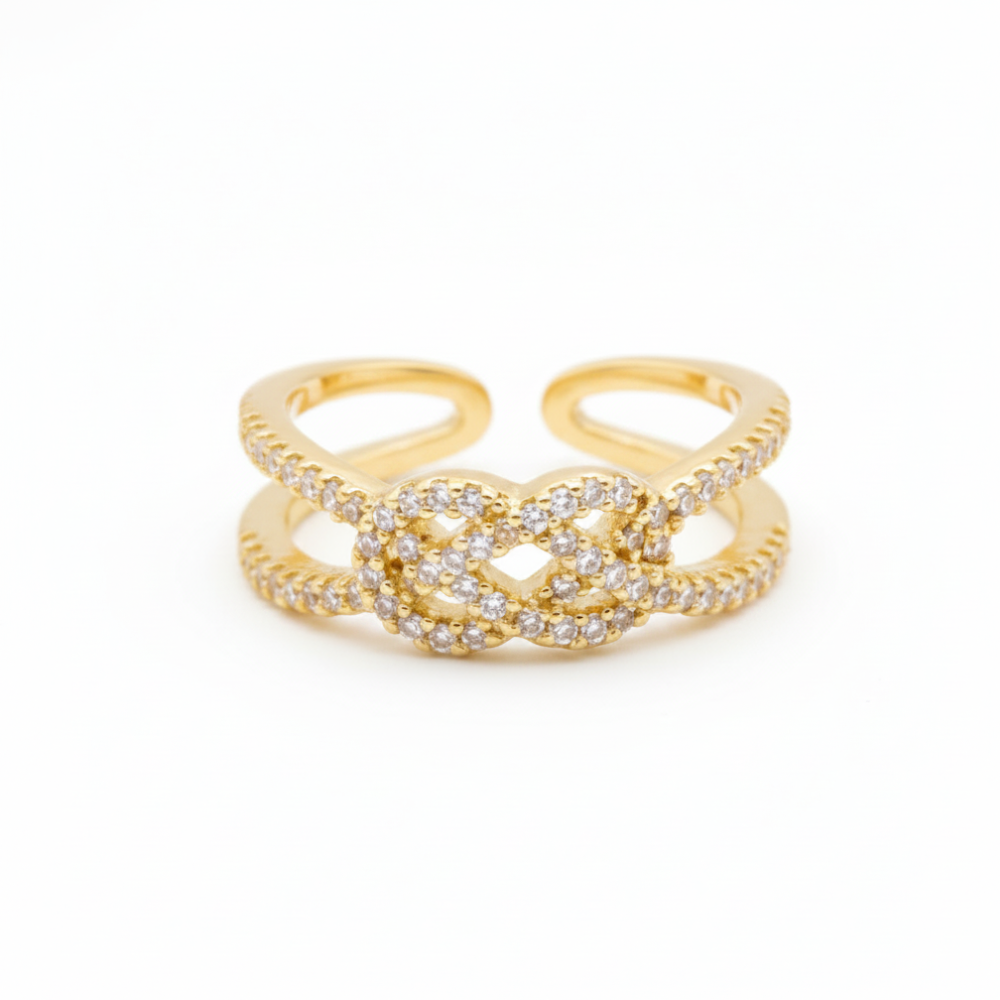 Zircon Braided Knot Ring
