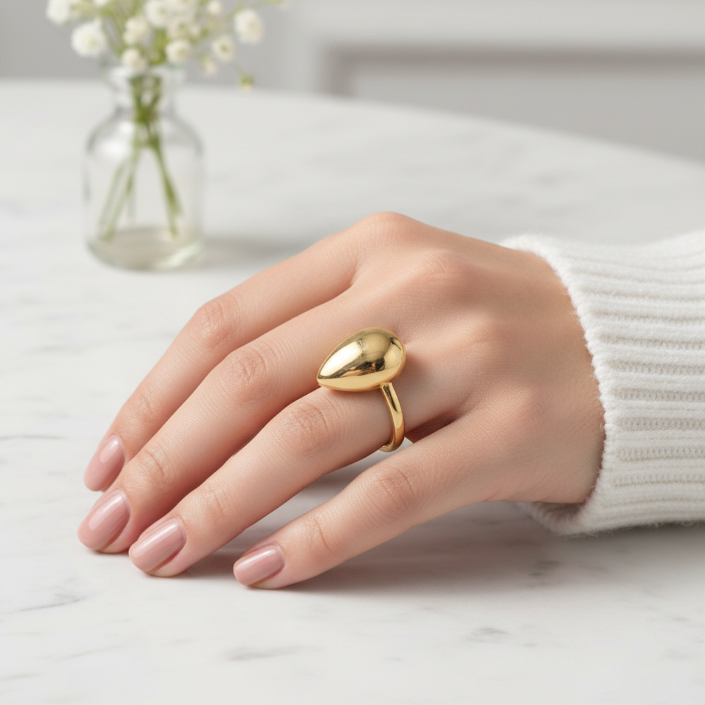 Liquid Gold Teardrop Ring