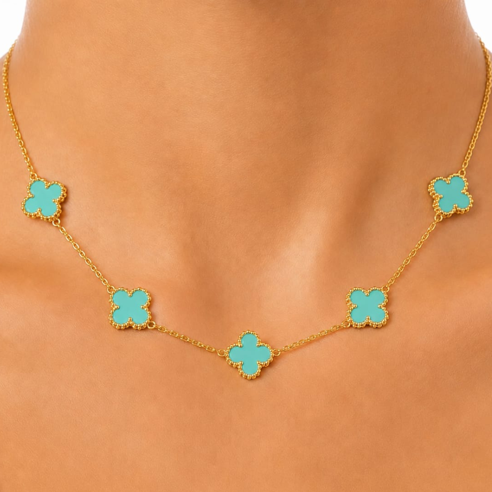 Four Leaf Clover Necklace – Light Green