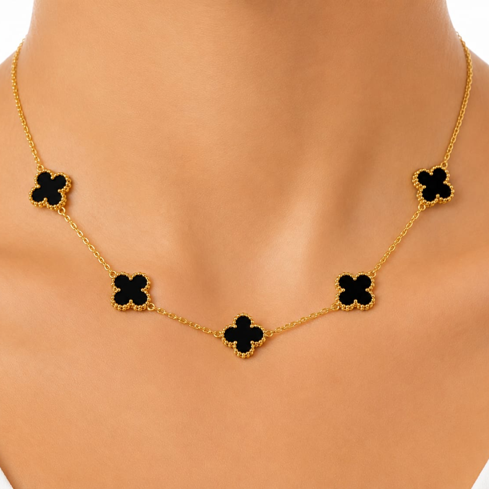 Four Leaf Clover Necklace – Black