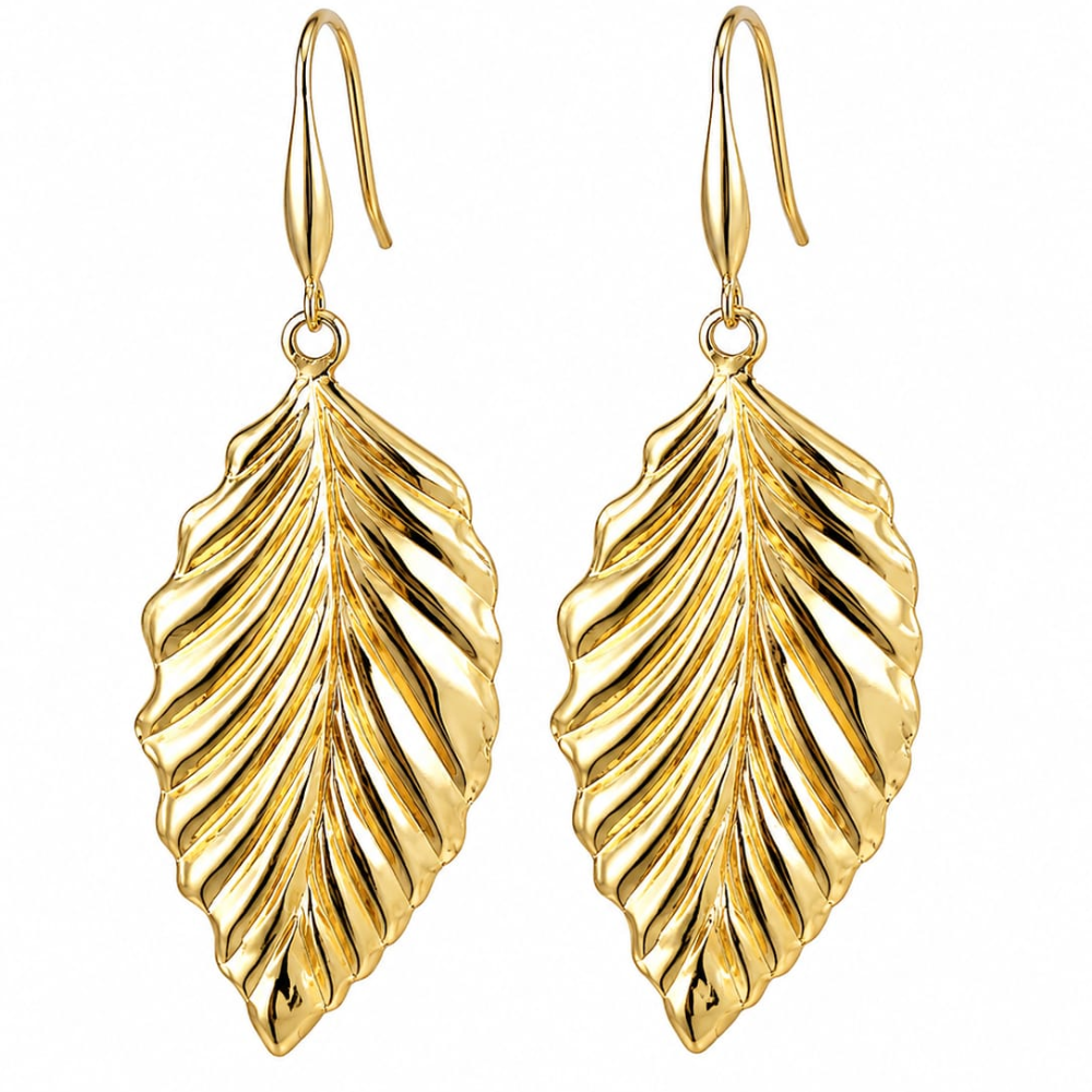 Palm Leaf Drop Earrings