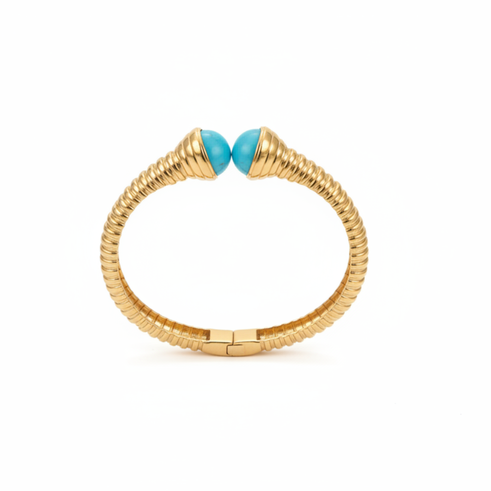 Turquoise bangle on white background