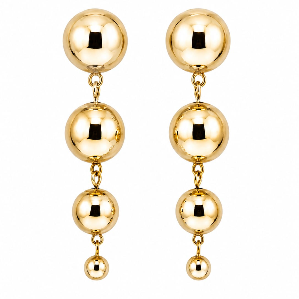 Gold Ball Drop Earrings