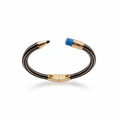 Pencil bangle bracelet black with blue eraser on white background