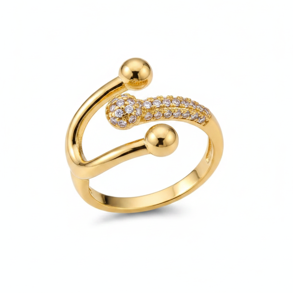 Gold Ball-End Bypass Ring