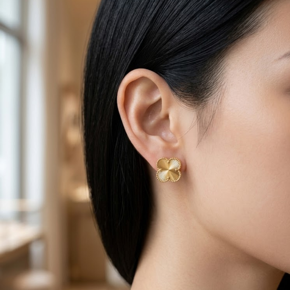 Four Leaf Clover Stud Earrings