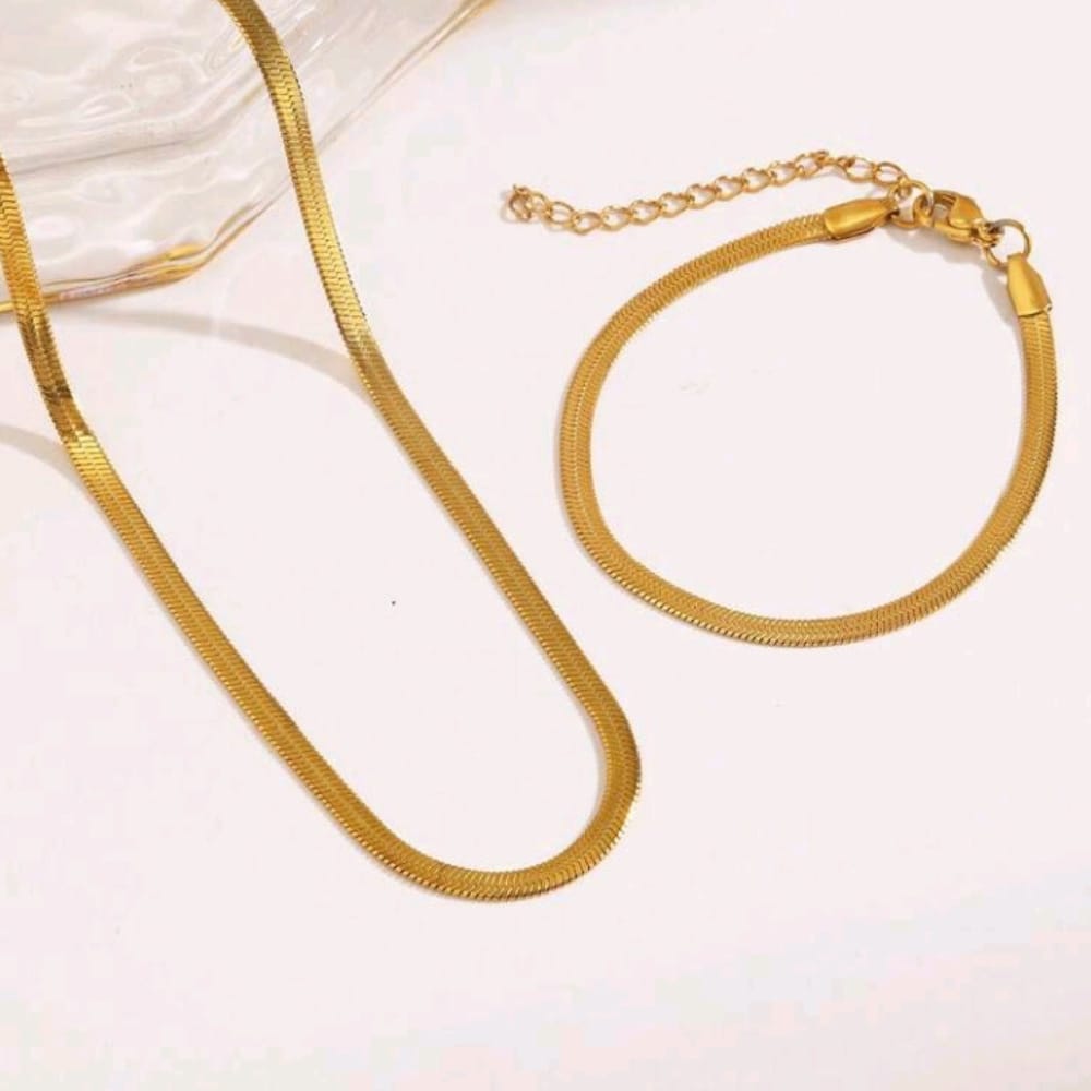 Snake Chain Necklace & Bracelet