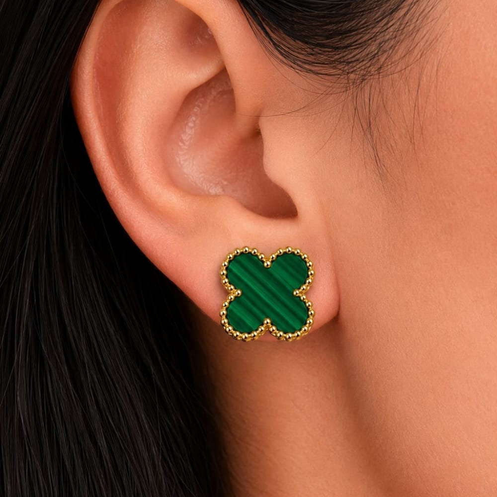 Four Leaf Clover Earrings – Green