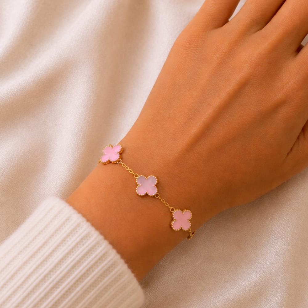 Four Leaf Clover Bracelet – Pink